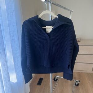 NWOT A&F Ribbed Polo Sweater